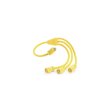 Woodhead SOOW; Molded W-Splice Extension Cord, 12 AWG, 12/3, 3 Outlets, 5-20R, 5-20P, 3 ft 1433-W